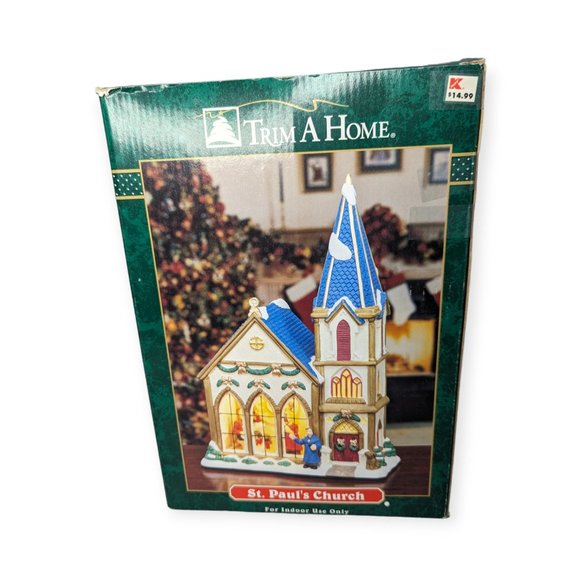 Vintage Trim A Home Ceramic St Paul's Church Christmas Village Building - Picture 12 of 13